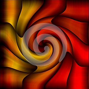 Abstract of Spiraling Pipes in Red and Gold