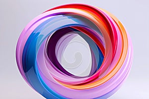 Spiralling 3D designs with colourful line patterns photo