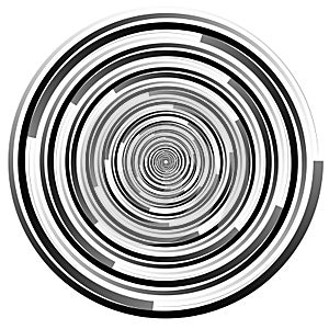 Abstract spirally element. Spinning, vortex graphic. Concentric