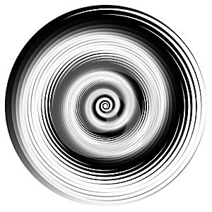 Abstract spirally element. Spinning, vortex graphic. Concentric