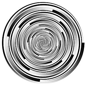 Abstract spirally element. Spinning, vortex graphic. Concentric