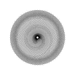 abstract spirograph pattern background isolated on white background.