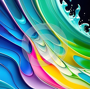 Abstract Splash Watercolor, Generative AI