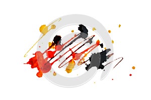 Abstract splashes of watercolor on white background