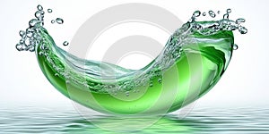 Abstract splashing green liquid