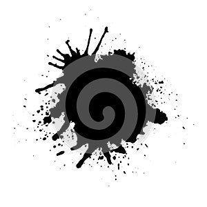 Abstract splatter black color background. Paint dripping vector illustration. photo