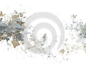 Abstract Splatter and Brush Painting - Blue Gray Taupe - Modern minimalist Artwork