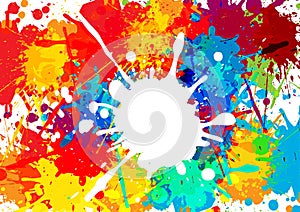 Abstract splatter multi color background. illustration de