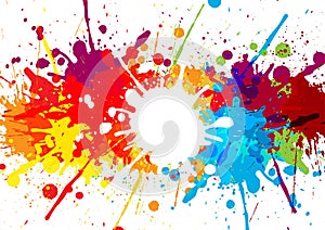 Abstract splatter multi color background. illustration de