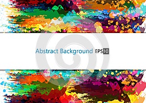 Abstract splatter paint colorful background for text design. illustration vector design