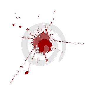 Abstract splatter red color design. blood splatter isolated. illustration design