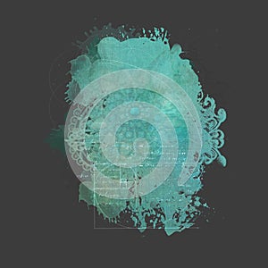 Abstract splotch isolated on grey background photo