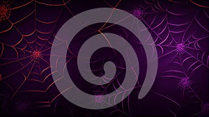 Abstract Spooky Halloween Orange Purple Spider Web Background Illustration