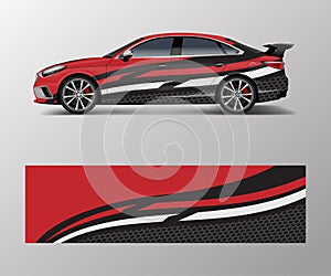 Abstract Sport racing car wrap decal and sticker design. vector eps10 format