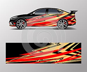 Abstract Sport racing car wrap decal and sticker design. vector eps10 format