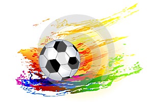 Abstract sports background with soccer ball