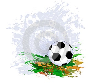 Abstract sports background with soccer ball