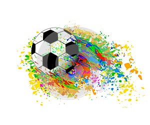 Abstract sports background with soccer ball