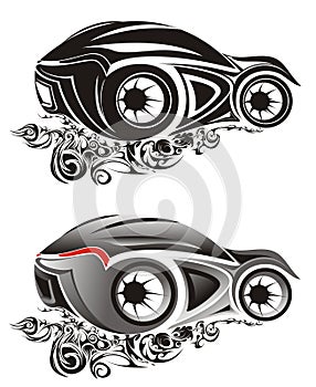 Abstract sports car drawings photo