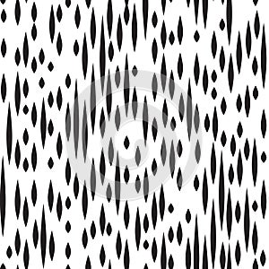 Abstract spot seamless pattern. Black and white floral blots