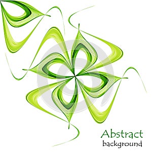 Abstract spring background with greens on a white background