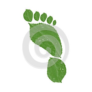 Abstract Spring ecology green symbol human foot print