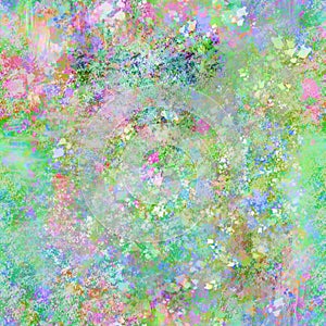 Abstract spring summer multicolored hand-painted background with mixed splotches, blots and smudges