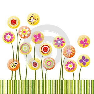 Abstract springtime colorful flower greeting card