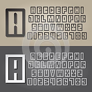 Abstract Square Alphabet and Digit Vector