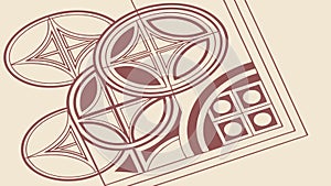 Abstract Square and Diamond Geometric Pattern, vector design Generative AI
