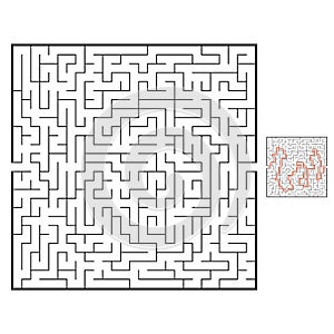 Abstract square maze. Game for kids. Puzzle for children. Labyrinth conundrum. Black flat vector illustration isolated on white