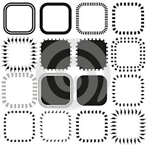 Abstract square pattern. Geometric shape design. Dot matrix Vector. Artistic background element.
