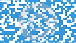 Abstract square pixel background in blue and white color. Vector illustration.
