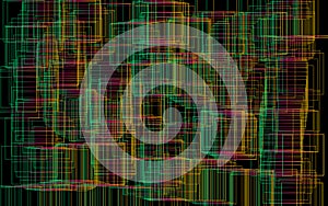 Abstract square plexus - - vector illustration