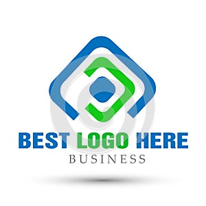 Abstract square shaped business Logo, union on Corporate Invest Business Logo design. Financial Investment on white background