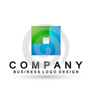 Abstract square shaped business Logo, union on Corporate Invest Business Logo design. Financial Investment on white background