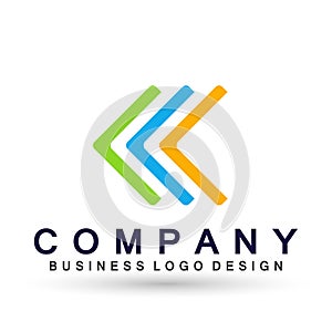 Abstract square shaped business Logo union on Corporate Invest Business Logo design. Financial Investment on white background