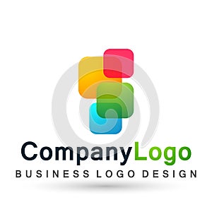 Abstract square shaped business Logo, union on Corporate Invest Business Logo design. Financial Investment on white background