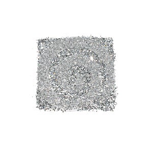 Abstract square of silver glitter sparkle on white background for your design