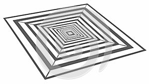 Abstract Square Tunnel Geometric Pattern, Depth Illusion, vector design Generative AI