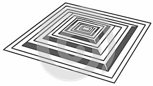 Abstract Square Tunnel Illusion Vector Pattern, vector design Generative AI