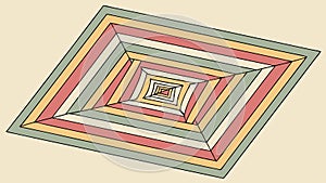 Abstract square tunnel pattern illustration vector, vector design Generative AI