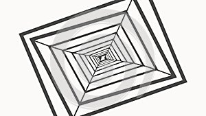 Abstract square tunnel pattern, minimalist optical illusion, vector design Generative AI