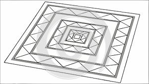 Abstract Square Tunnel Pattern, Symbolizing Depth and Progression, vector design Generative AI