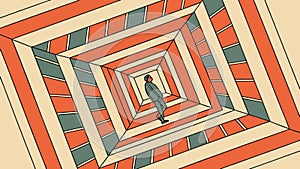 Abstract Square Vanishing Point Pattern Vector, vector design Generative AI