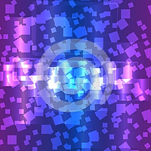 Abstract squares on blue background.