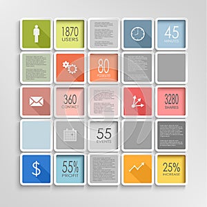 Abstract squares colorful info graphic template