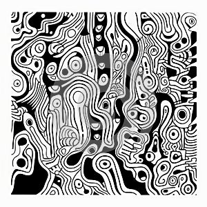 Abstract Squiggly Line Drawing With Algorithmic Artistry