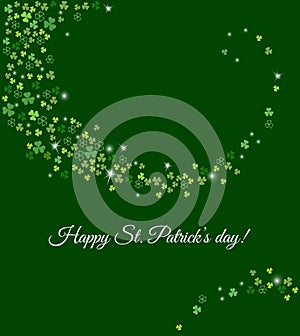 Abstract St. Patrick`s day background for your greeting cards or party poster design. Vector