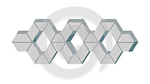 Abstract Stacked Cubes Pattern, Geometric 3D Design Element, vector design Generative AI